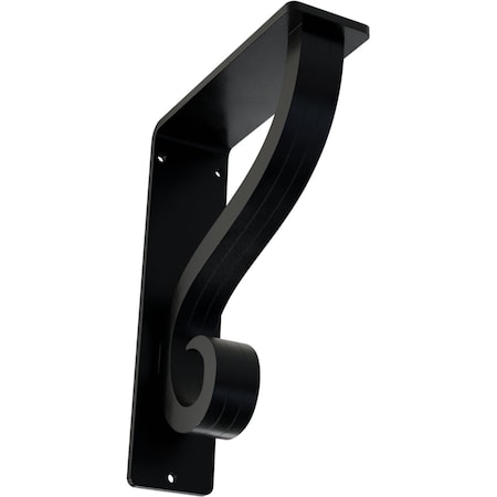 Ekena Millwork Ashford Triple, Wrought Iron Bracket, (Triple center brace), Powder Coated Black 2"W x 5 1/2"D x 8"H BKTM02X05X08TAS